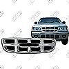 Isuzu Rodeo S, Ls, Lse 2000-2003 Chrome Front Grille Overlay 