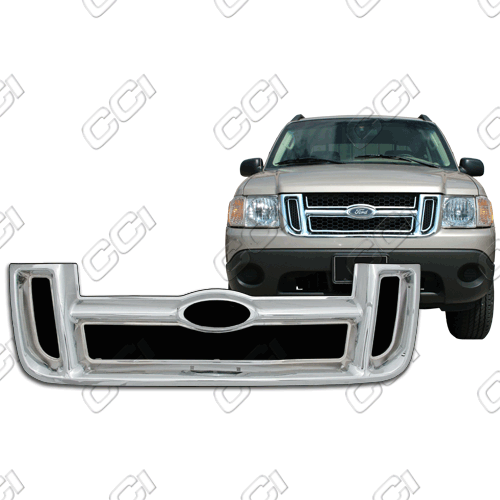 Fit 07-10 Ford Explorer Sport Trac Glossy Blk Mesh Front Bumper Grill Grille ABS
