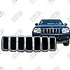 Jeep Grand Cherokee Laredo 2005-2007 Chrome Front Grille Overlay 
