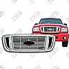 Ford Ranger Xlt, Edge 2004-2005 Chrome Front Grille Overlay 