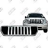 Jeep Liberty Sport 2008-2013 Chrome Front Grille Overlay 