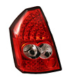 Chrysler 300 2005-2007 Chrome Housing, Red Lens LED Tail Lights