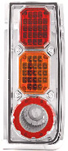 Hummer H2 03-06 Chrome LED Tail Lights with Amber Turn Signals