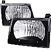 Ford Econoline 1992-2006 Black Euro Headlights  