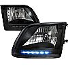 Ford F150 1997-2003 Black Euro Headlights  