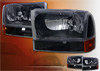 Ford Excursion 1999-2003 Headlights And Corner Lights(Black)