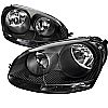 Volkswagen Jetta 2005-2010 Black Euro Headlights  