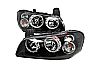 Nissan Maxima 2002-2003 Black Euro Headlights With Halo'S 