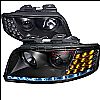 Audi A6 2002-2005 Black With LED Projector Headlights