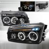 Dodge Charger  2005-2010 Black Halo Projector Headlights  W/LED'S