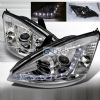 Ford Focus 2000-2004 R8 Style Halo LED  Projector Headlights - Chrome  