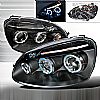 Volkswagen Jetta  2006-2008 Black Halo Projector Headlights  W/LED'S