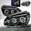 Volkswagen Golf  2006-2008 Black Halo Projector Headlights  W/LED'S