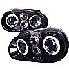 Volkswagen Golf  1999-2003 Gloss Black  Projector Headlights Smoke Lens 