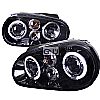 Volkswagen Golf 1999-2003 Smoked Lens Gloss Black Projector Headlights
