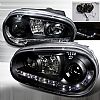 Volkswagen Golf  1999-2005 Black R8 Style Halo Projector Headlights  W/LED'S