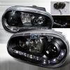 Volkswagen Golf 1999-2003 R8 Style Halo LED  Projector Headlights - Black  