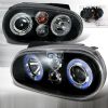 Volkswagen Golf  1999-2005 Black Halo Projector Headlights  W/LED'S