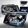 Volkswagen Jetta 1999-2004 R8 Style Halo LED  Projector Headlights - Black  