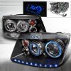 Volkswagen Jetta  1999-2004 Black Dual Halo Projector Headlights  W/LED'S