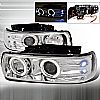 Chevrolet Suburban  2000-2006 Chrome Dual Halo Projector Headlights  W/LED'S