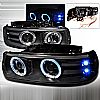 Chevrolet Suburban  2000-2006 Black Dual Halo Projector Headlights  W/LED'S