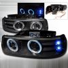 Chevrolet Silverado  1999-2002 Black Dual Halo Projector Headlights  W/LED'S