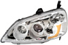 Civic 01-03 2/4D Projector Headlights w/Rim Chrome/Clear