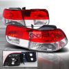 Honda Civic 2 Door 1996-2000 Red / Clear Euro Tail Lights 