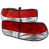 Honda Civic Coupe 1996-2000 Red / Clear Euro Tail Lights 