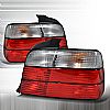 Bmw 3 Series 4 Door 1992-1998 Red / Clear Euro Tail Lights 