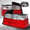 Bmw 3 Series 4 Door 1992-1998 Red / Clear Euro Tail Lights 