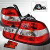 Bmw 3 Series 2 Door 2000-2003 Red / Clear Euro Tail Lights 