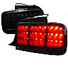 Ford Mustang  2005-2009 Glossy Black W/ Smoked Lens LED Tail Lights 