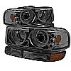 Gmc Yukon /Yukon Xl 2000-2006  Projector Headlights W/ Bumper Lights - Smoke