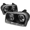 Chrysler 300C (300 Only) 2005-2007 Halo LED Projector Headlights  - Black