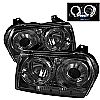 Chrysler 300 (300 Only) 2005-2007 Halo LED Projector Headlights  - Smoke