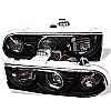 Chevrolet S10 Pickup  1998-2004 Halo Projector Headlights  - Black