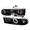 Chevrolet S10 Pickup  1998-2004 Ccfl Projector Headlights  - Black