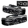 Chevrolet Tahoe  2000-2006 Halo LED Projector Headlights  - Smoke