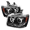 Chevrolet Avalanche  2007-2011 Ccfl LED Projector Headlights  - Black