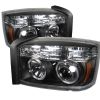 Dodge Dakota  2005-2007 Halo LED Projector Headlights  - Black