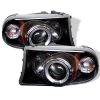 Dodge Dakota  1997-2004 1pc Halo LED Projector Headlights  - Black