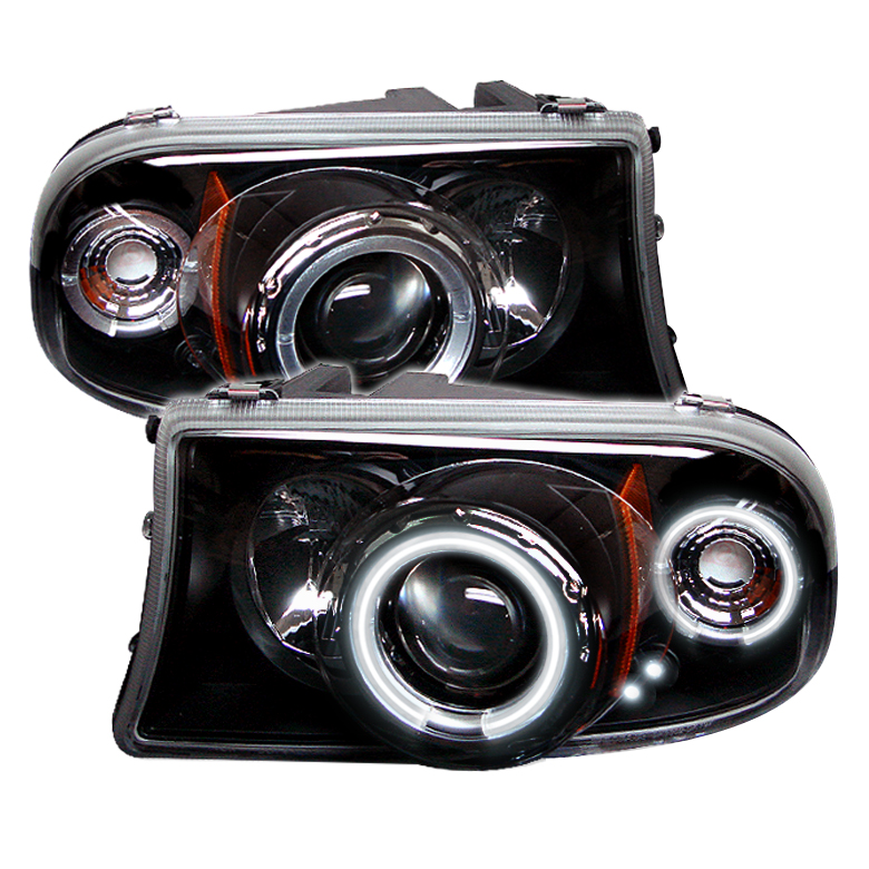 Dodge Dakota  1997-2004 1pc Ccfl LED Projector Headlights  - Black