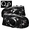 Dodge Dakota  1997-2004 1pc Halo LED Projector Headlights  - Smoke