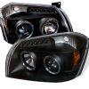 Dodge Magnum  2005-2007 Halo LED Projector Headlights  - Black