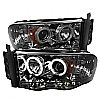 Dodge Ram 1500/2500/3500 2002-2005 Ccfl LED Projector Headlights  - Smoke