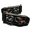 Dodge Ram 1500/2500/3500 2002-2005 Halo LED Projector Headlights  - Smoke