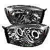 Dodge Ram 1500/2500/3500 2006-2008 Ccfl LED Projector Headlights  - Smoke