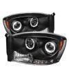 Dodge Ram 1500/2500/3500 2006-2008 Halo LED Projector Headlights  - Black